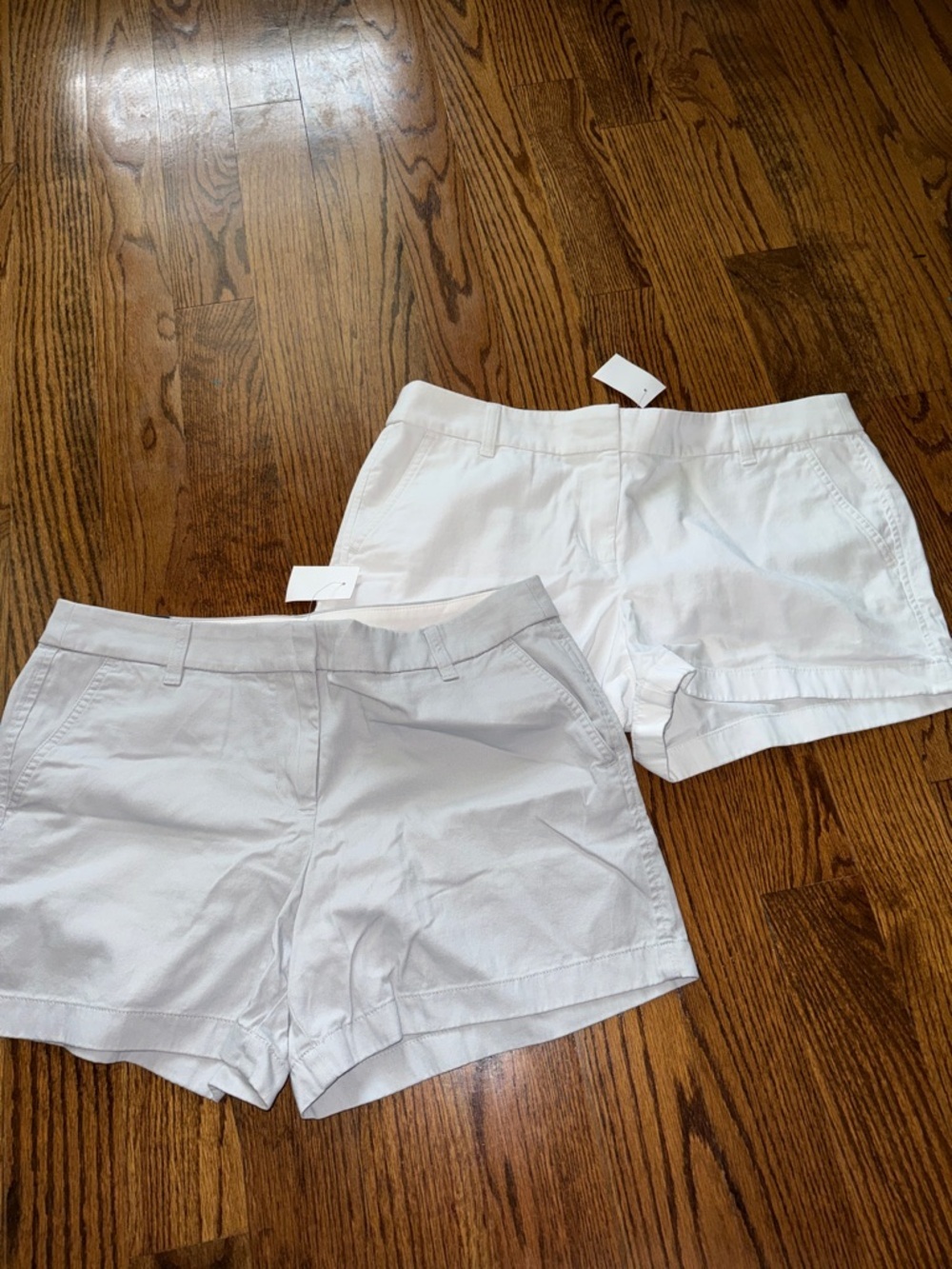 J Crew women’s flat front twill shorts bundle size 12 white & light gray NWT